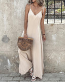 Tied Detail Ruched Wide Leg Jumpsuit