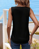 V Neck Sleeveless Ruched Tank Casual Slim Fit Top