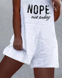 Nope Not Today Print Casual Suspender Romper