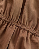 Asymmetrical Neck Sleeveless Ruched Overalls Tied Detail Elastic Waist Jumpsuit