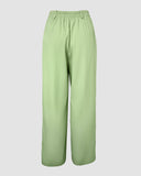 2 Pieces Outfit Sleeveless Elastic Strap Asymmetrical Hem Tied Detail Cami Top and Casual Elastic Back Waist Wide Leg Pleated Pants Set