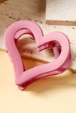 Light Pink Cutout Heart Shape Frosted Small Hair Clip