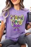 Wisteria mardi gras Bow Printed Crewneck Holiday T Shirt