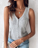 V Neck Sleeveless Ribbed Tank Top