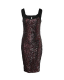 Sequin Patch Rhinestone Decor Bodycon Party Dress