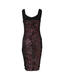 Sequin Patch Rhinestone Decor Bodycon Party Dress