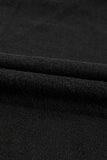 Black Solid Fleece Lined Drop Shoulder High Low Sweatshirt
