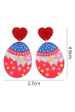 Fiery Red Happy Easter Mixed Pattern Holiday Earrings