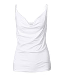 Ruched Drawstring Cowl Neck Cami Top