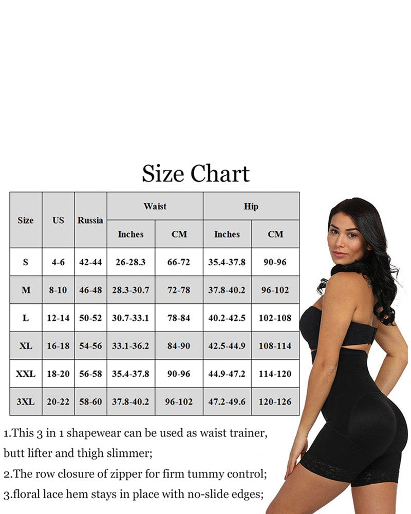 Lace Butt Lifter Trainer Body Shapewear Slimming Underwear With Tummy Control Panties