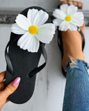 Daisy Pattern Thong Sandals Flip Flops