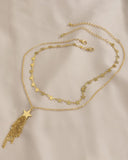 2pcs Star Pattern Tassel Design Pendant Necklace