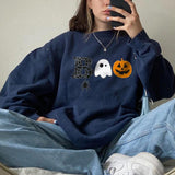 alphabet ghost pumpkin print sweatshirt designer
