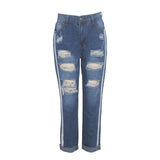 fashion casual inelastic hole jeans
