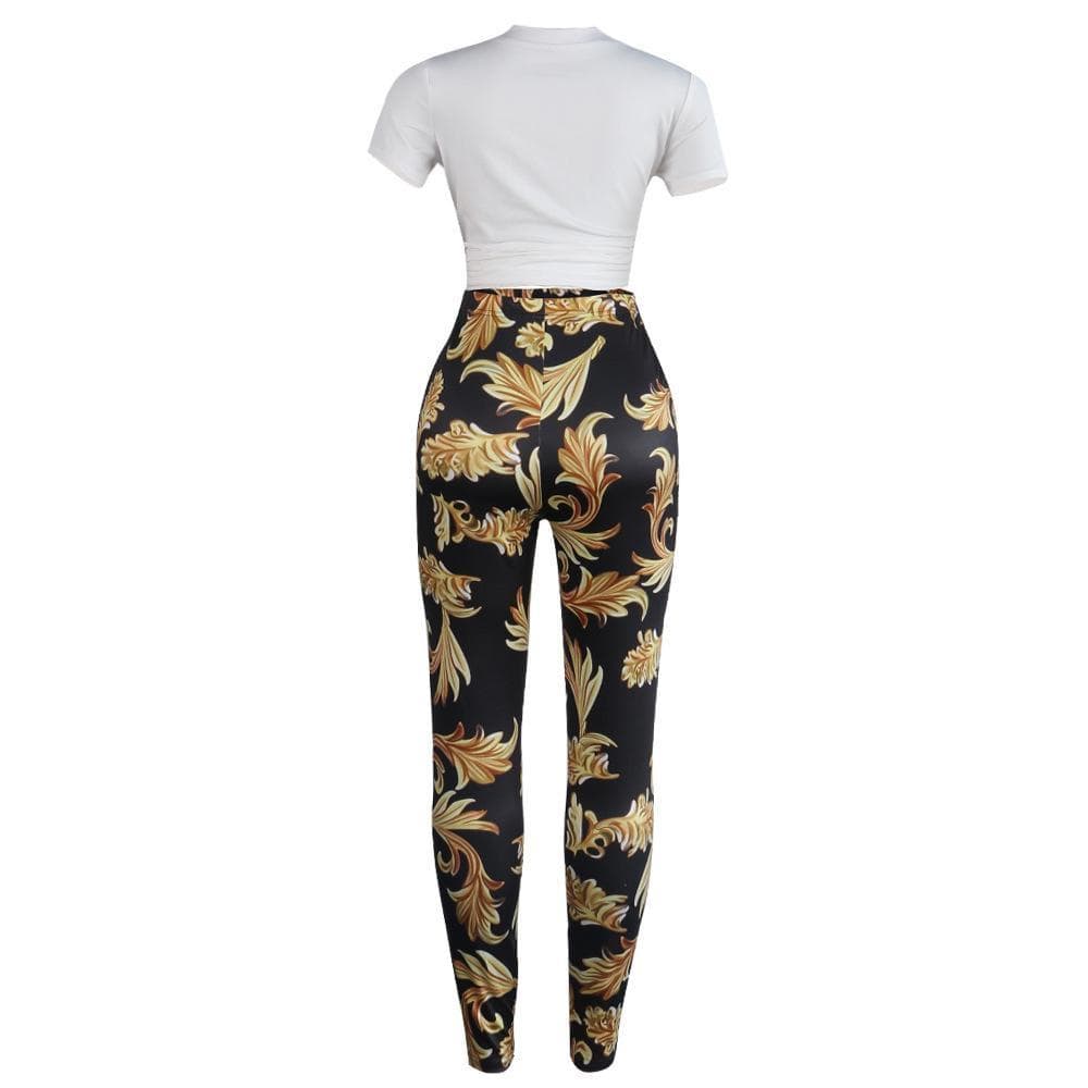 sexy t shirt slim fit trousers two pieces