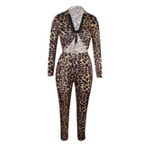 fashion newspaper leopard print two pieces