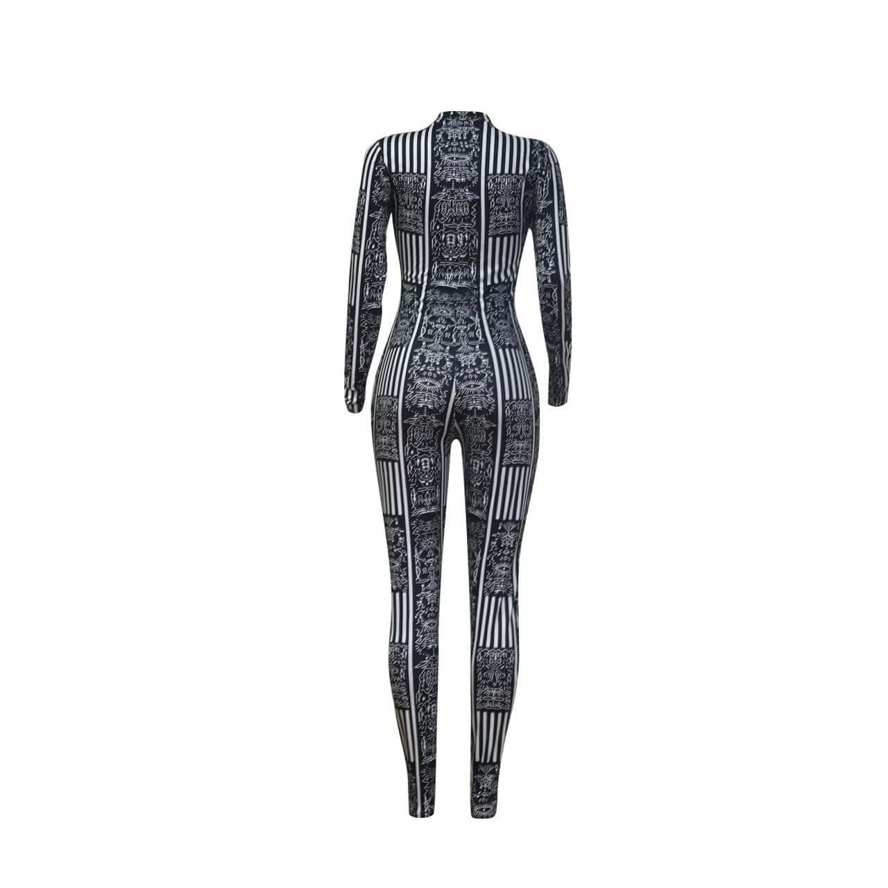 casual sexy printed tight fit jumpsuit