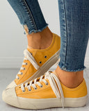 Eyelet Lace up Casual Canvas Sneaker