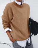 Oversized Round Neck Knitted Pullover