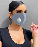 Cotton Reusable Washable  Face Mask With Valve (2 fillters as gift)