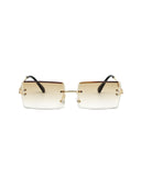 1Pair Rimless Rectangle Sunglasses