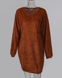 Solid Color Medium Length Loose Knitting Sweater