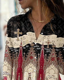 Graphic Print Long Sleeve Buttoned Shirt