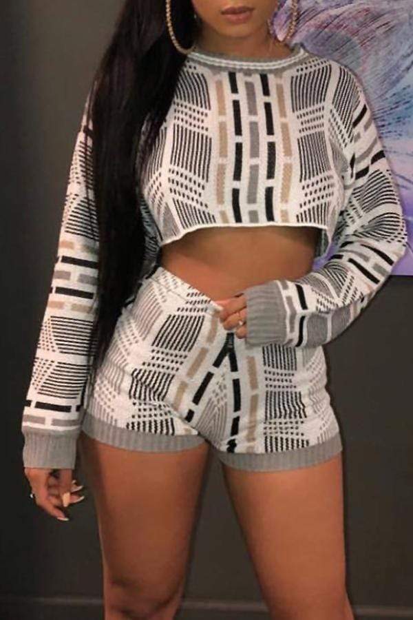 casual printed multicolor two piece shorts set