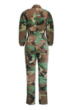 euramerican patchwork camouflage printed one piece jumpsuit