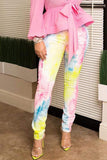 casual printed skinny multicolor pants