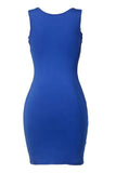 casual tank sleeveless blue mini dress
