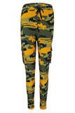 leisure camouflage printed army green pantswith elastic