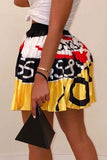 casual printed drape design skirt