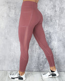 Pocket Design High Waist Sheer Mesh Yoga Pants