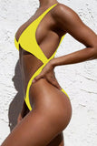 Sexy Gradual Change Print Hollowed Out Backless Swimwears (With Paddings)