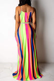 fashion sexy striped printing loose dress