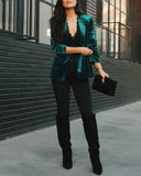 Long Sleeve Velvet Blazer Coat