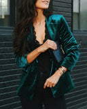 Long Sleeve Velvet Blazer Coat