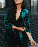 Long Sleeve Velvet Blazer Coat