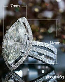 1pcs Allover Rhinestone Oval Shaped Ring