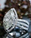 1pcs Allover Rhinestone Oval Shaped Ring