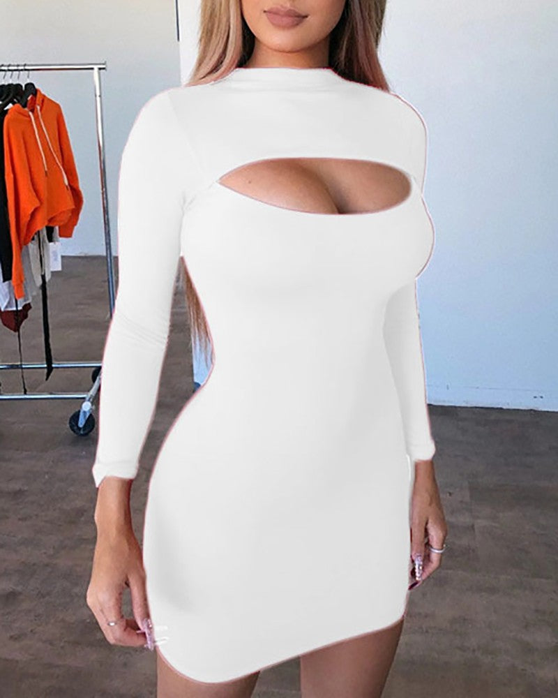 Casual Bodycon Cami Dress With Long Sleeve Top