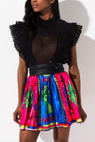 fashion casual printing pleated skirt 3