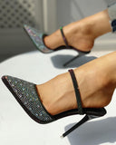 Pointed Toe Studded Design Heels