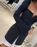 Puff Sleeve Ruched Slit Casual Dress