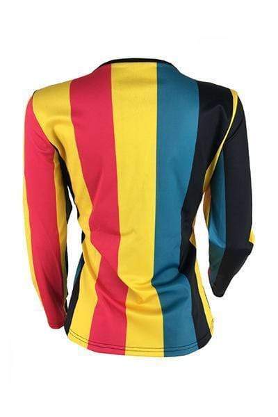 casual striped multicolor blending t shirt