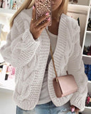 Solid Long Sleeve Woven Knitted Loose Cardigans