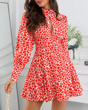 All Over Print Long Sleeve Casual Dress