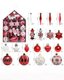 73pcs House Shape Christmas Balls Plastic Decoration For Home Tree Decorations