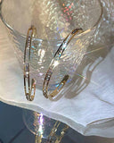 1Pair Rhinestone Cutout Hoop Earrings